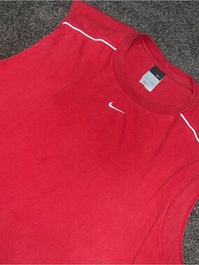 Vintage Y2K Nike Center Swoosh Red Tank Top Shirt Men’s Size 2XL Basketball